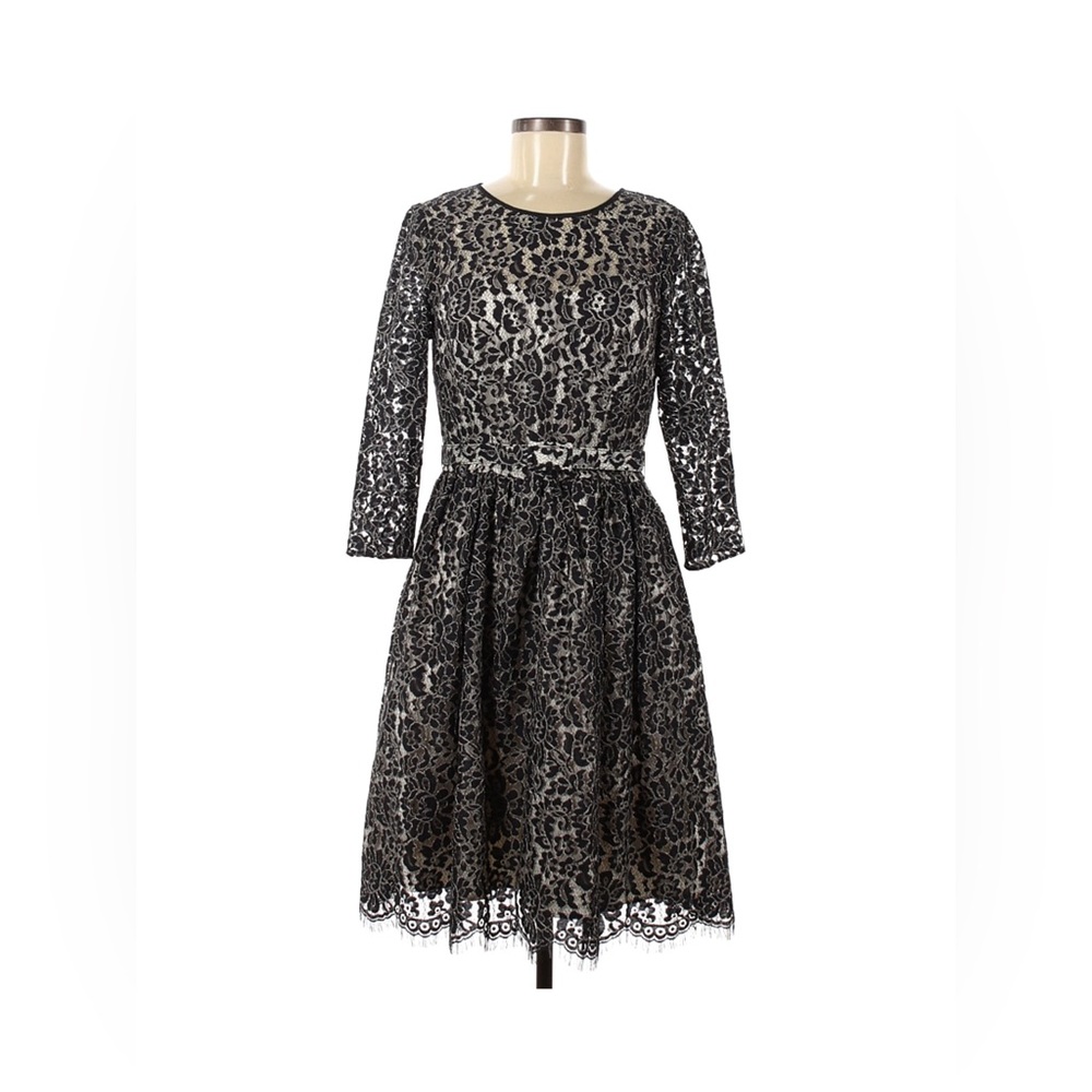 Eliza J Black Scalloped Lace Dress